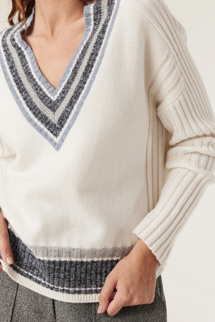 Cable | Cashwool Varsity Jumper | Milk