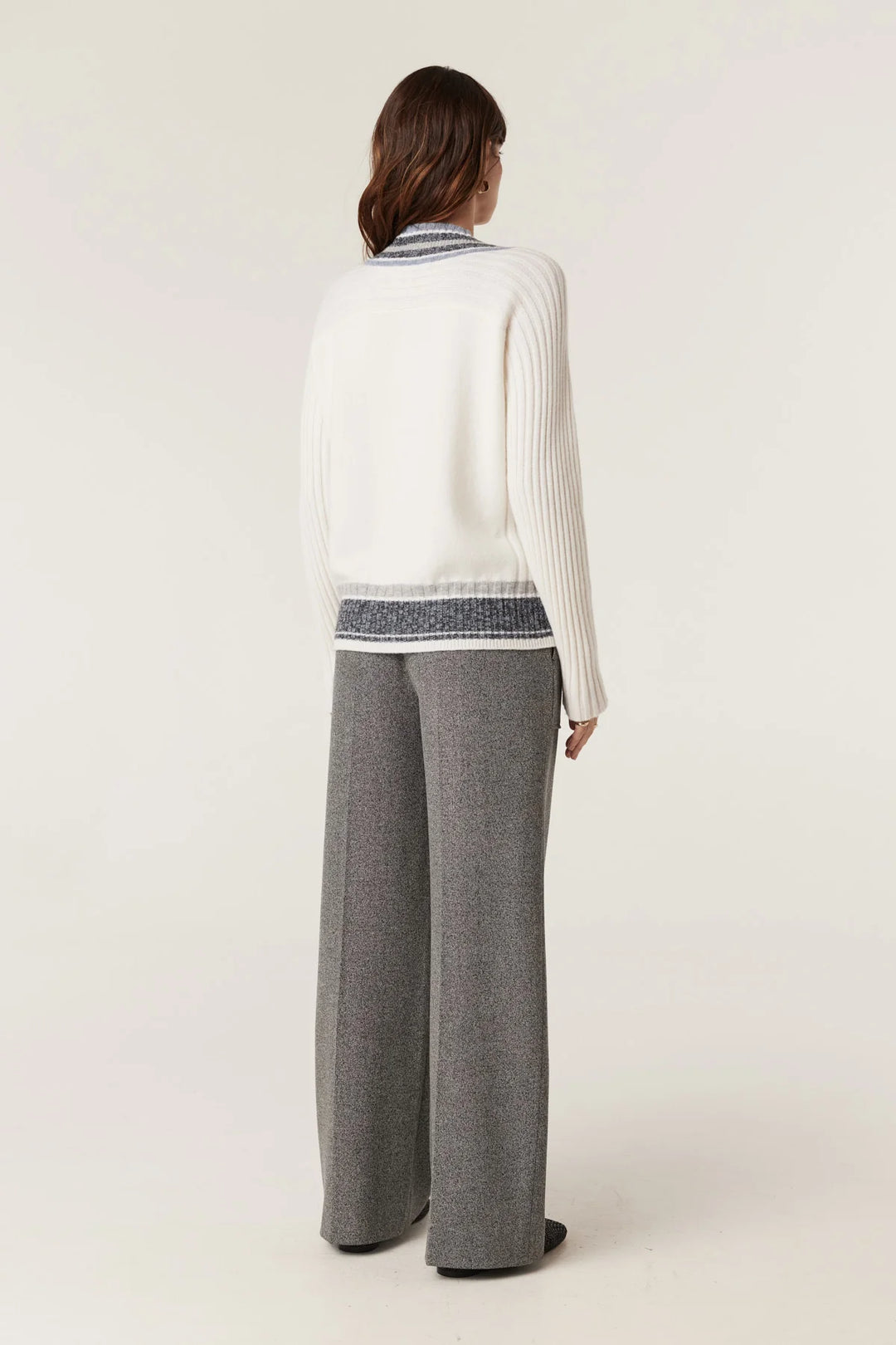 Cable | Cashwool Varsity Jumper | Milk