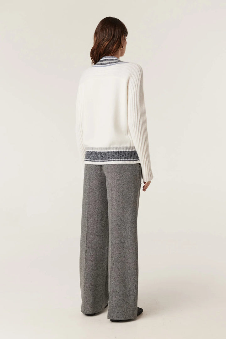 Cable | Cashwool Varsity Jumper | Milk