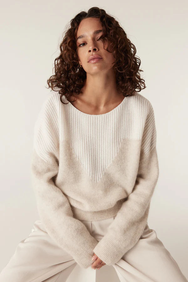 Cable | Boat Neck Knit Jumper | Oatmeal