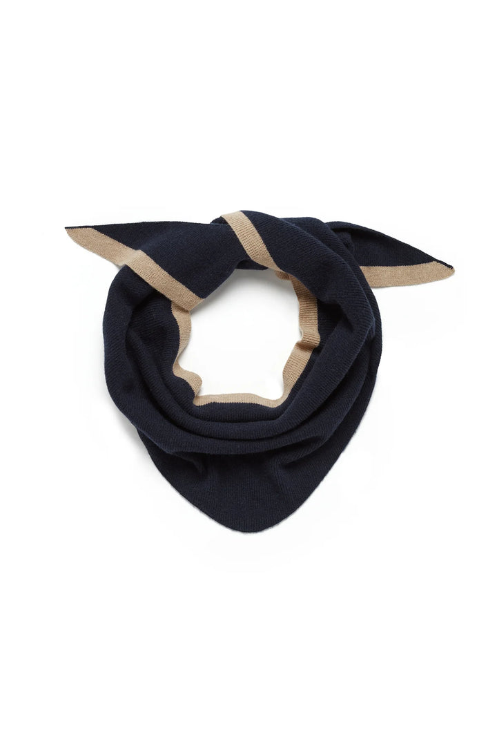 Cable | Cashwool Neck Scarf | Navy