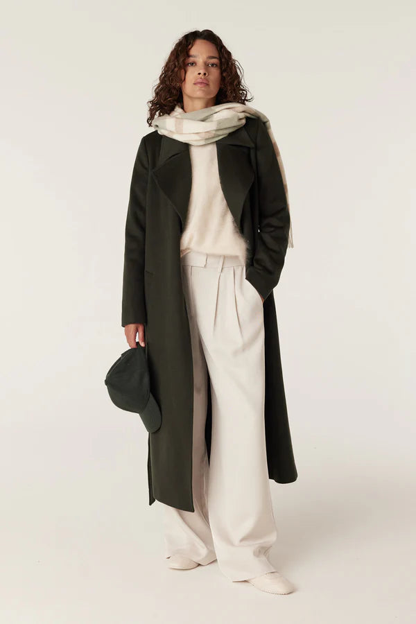 Cable | Evans Wool Coat | Forest Green
