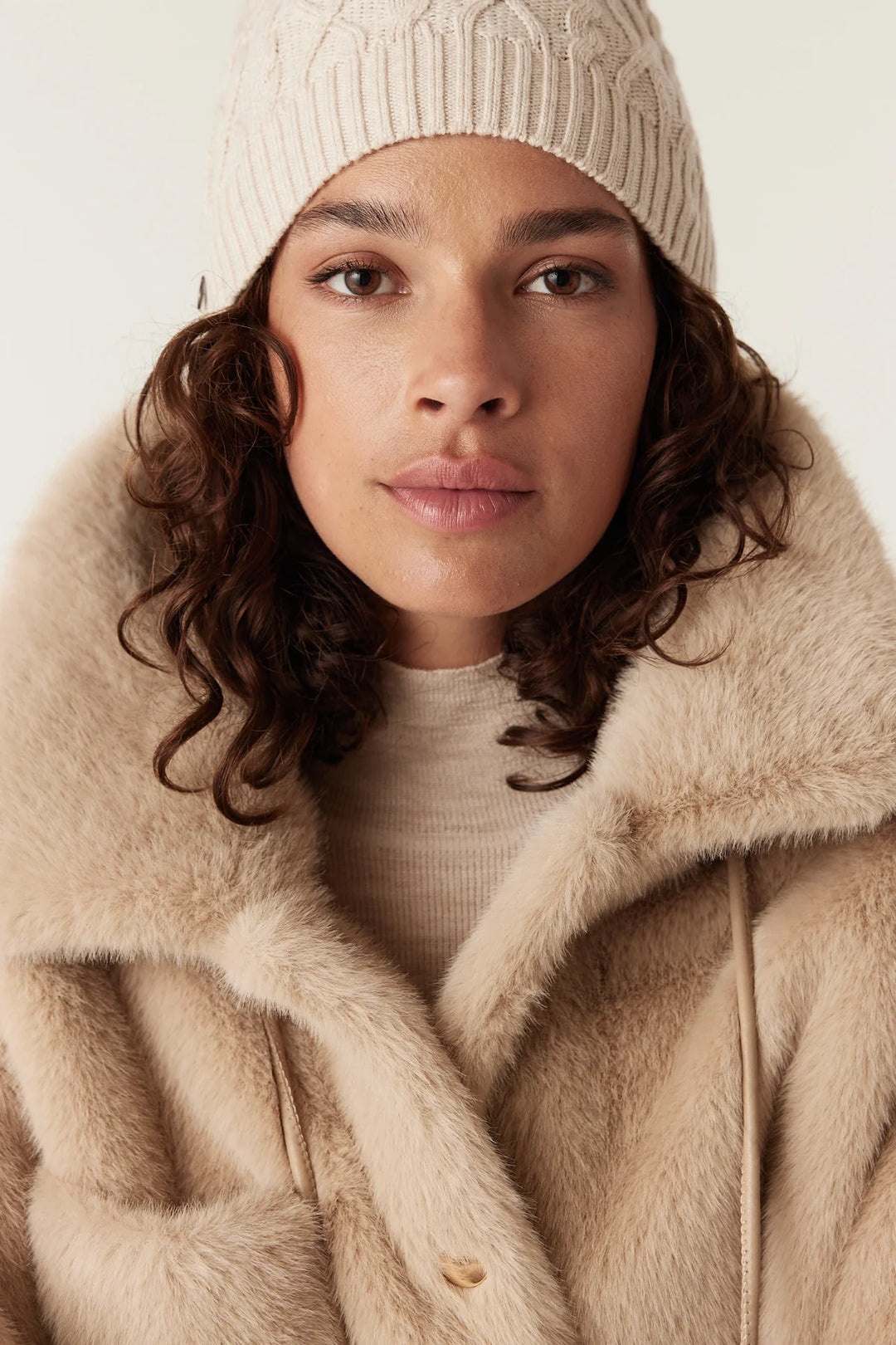 Cable | Franzi Faux Fur Jacket | Camel