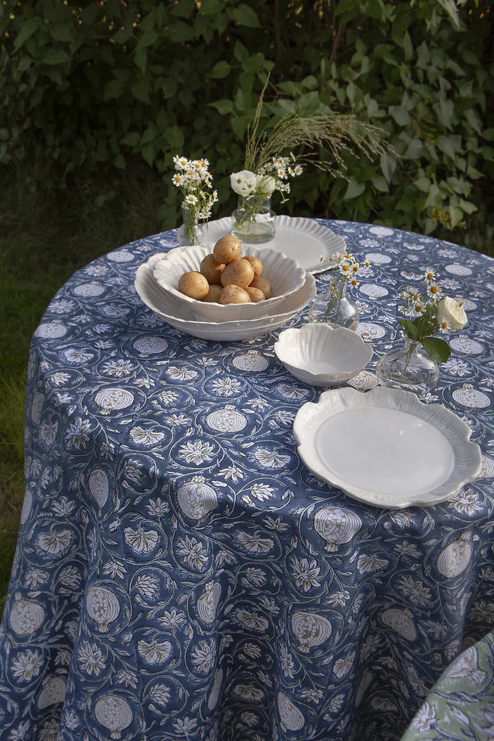 Tangier Pomegranate | Cotton Tablecloth 150x350cm | Blue