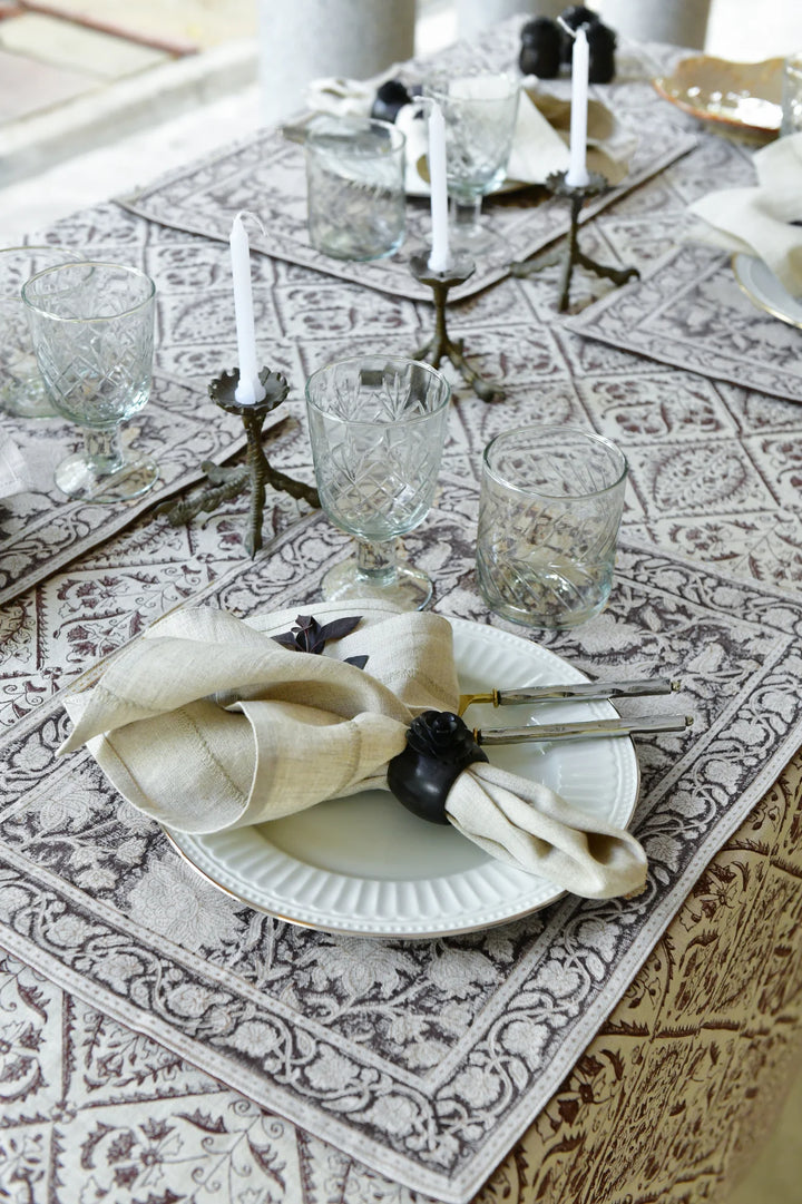 Jaipur Brown Linen Tablecloth | 170x270cm