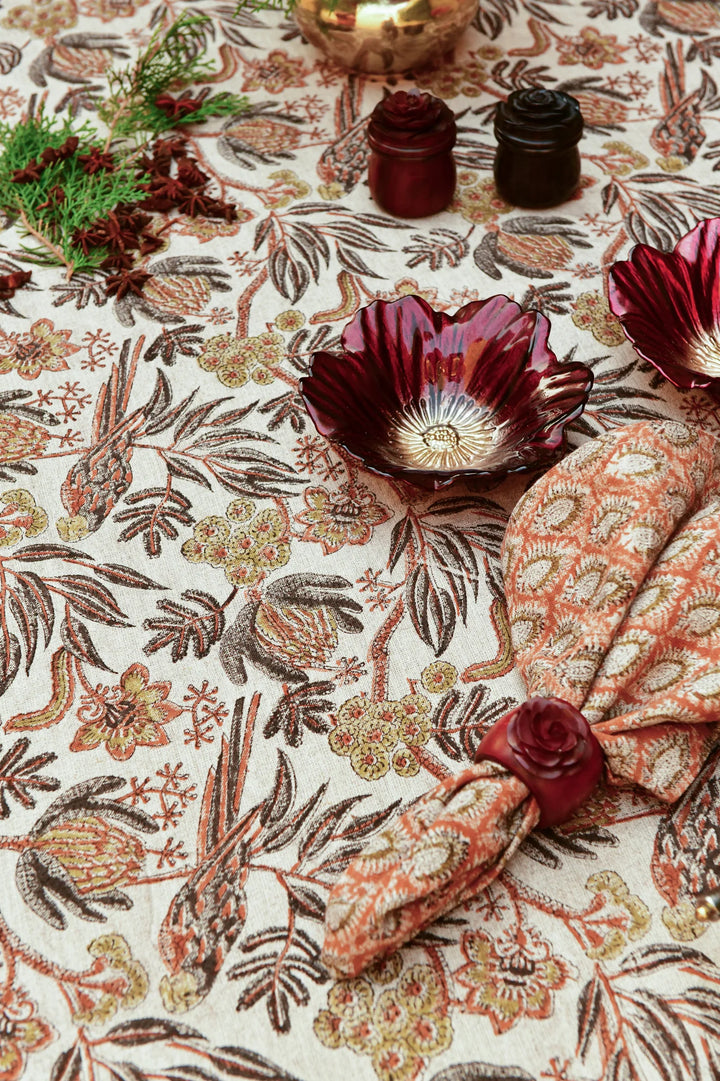 Cypress Parrot Linen Napkins | Rust | SET OF 2