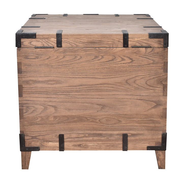 Block Old Elm Trunk Lidded Side Table | W65 x D60 x H61cm