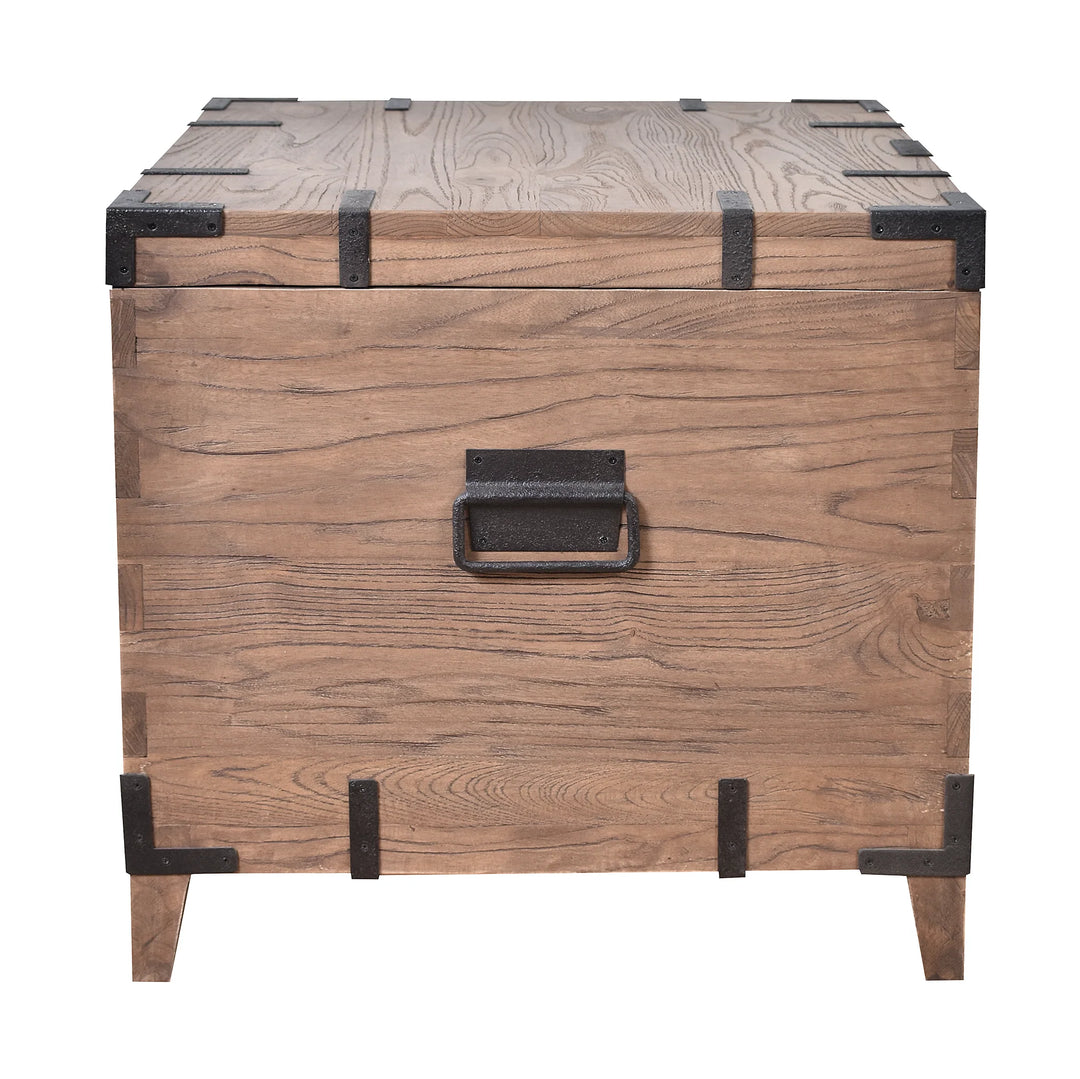 Block Old Elm Trunk Lidded Side Table | W65 x D60 x H61cm