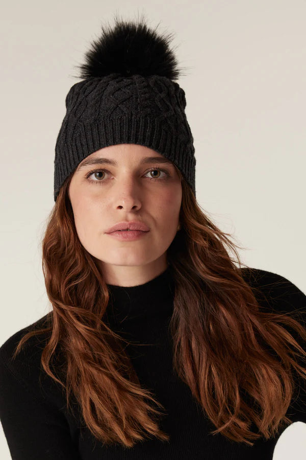 Cable | Merino Beanie | Charcoal