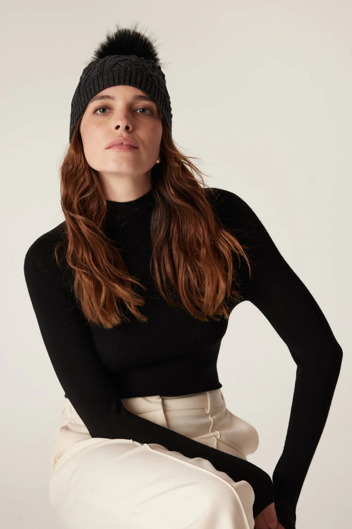 Cable | Merino Beanie | Charcoal