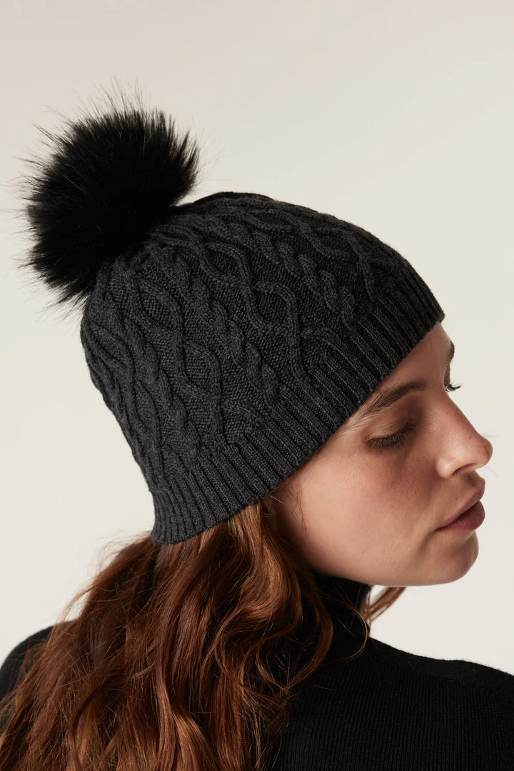 Cable | Merino Beanie | Charcoal