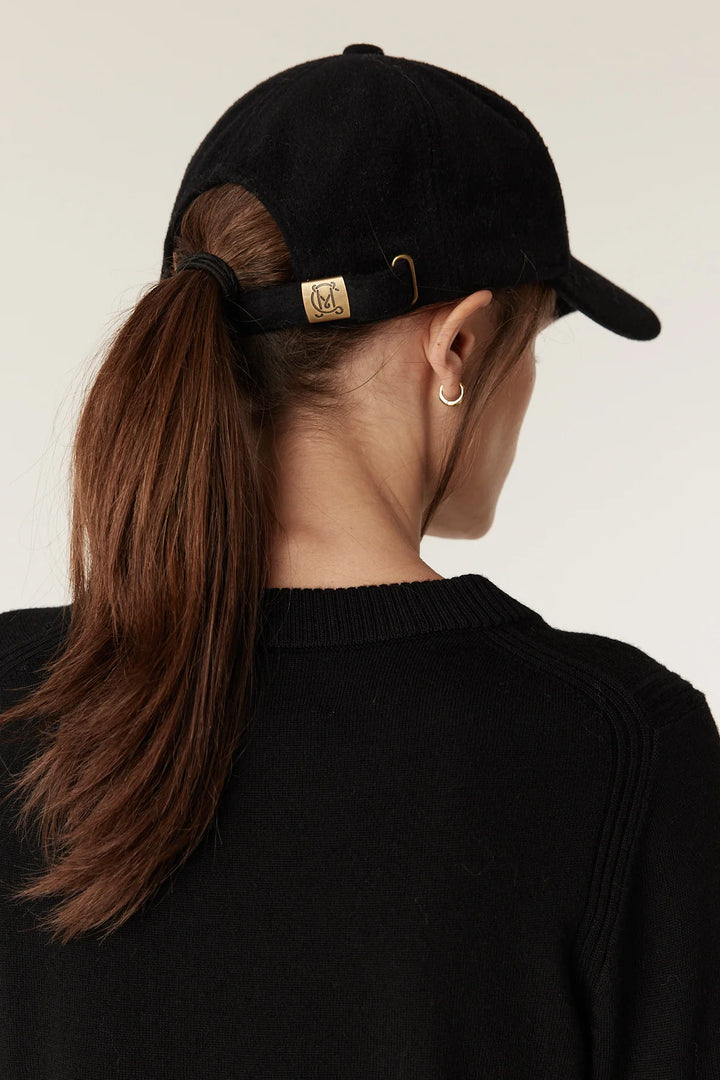 Cable | Wool Cashmere Cap | Black