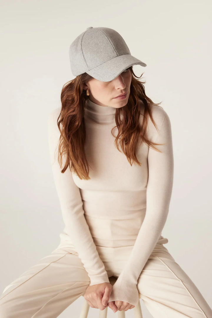 Cable | Wool Cashmere Cap | Grey Marle