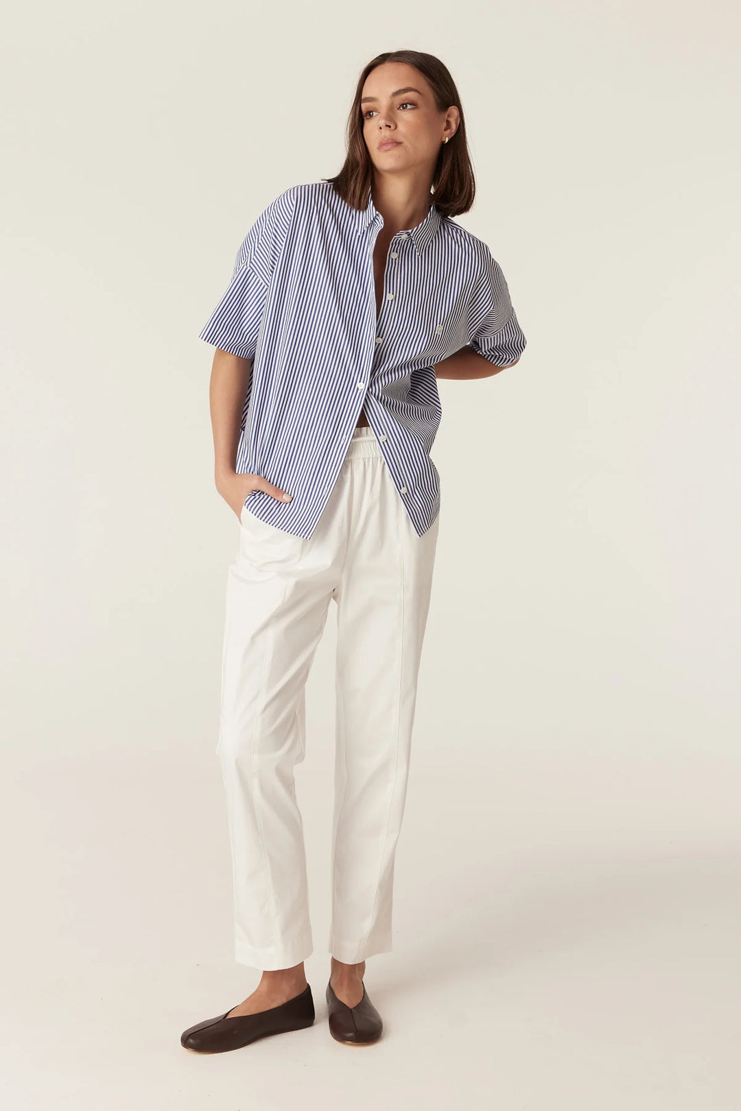 Cable | Cove Boxy Shirt | Blue Stripe