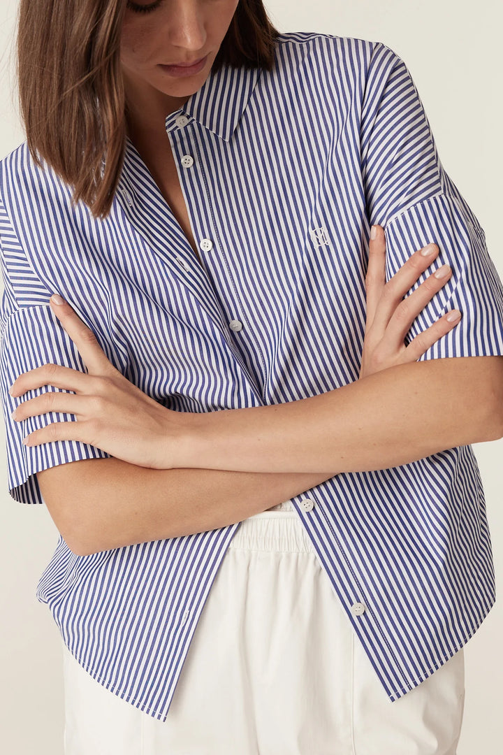 Cable | Cove Boxy Shirt | Blue Stripe
