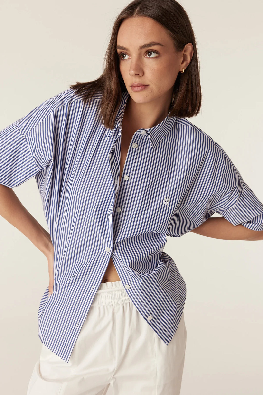 Cable | Cove Boxy Shirt | Blue Stripe