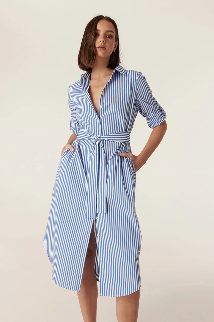 Cable | Portsea Shirt Dress | Blue Stripe
