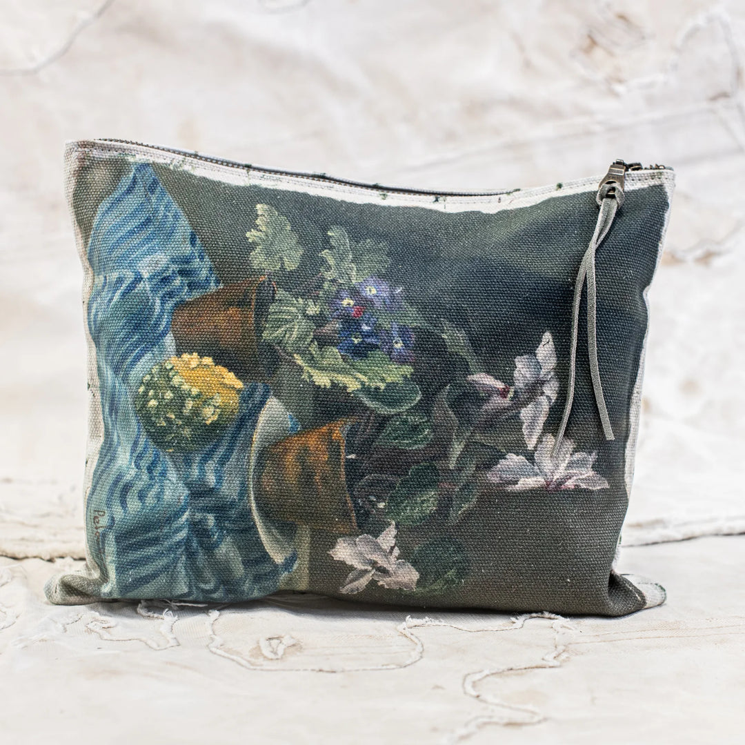 Swarm Canvas Painting Clutch Bag | Violets & Cyclamens