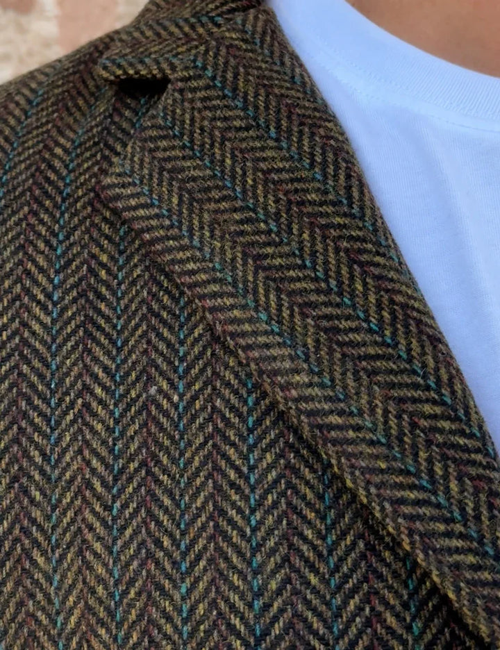 Simple | Carlton Blazer | Brown Herringbone