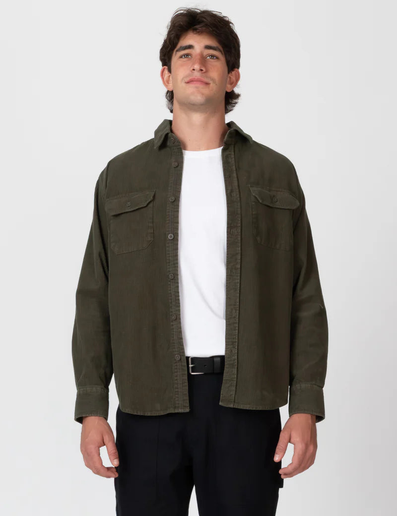 Simple | Sawyer Cord Long Sleeve Shirt | Fade Army