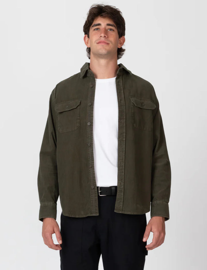 Simple | Sawyer Cord Long Sleeve Shirt | Fade Army