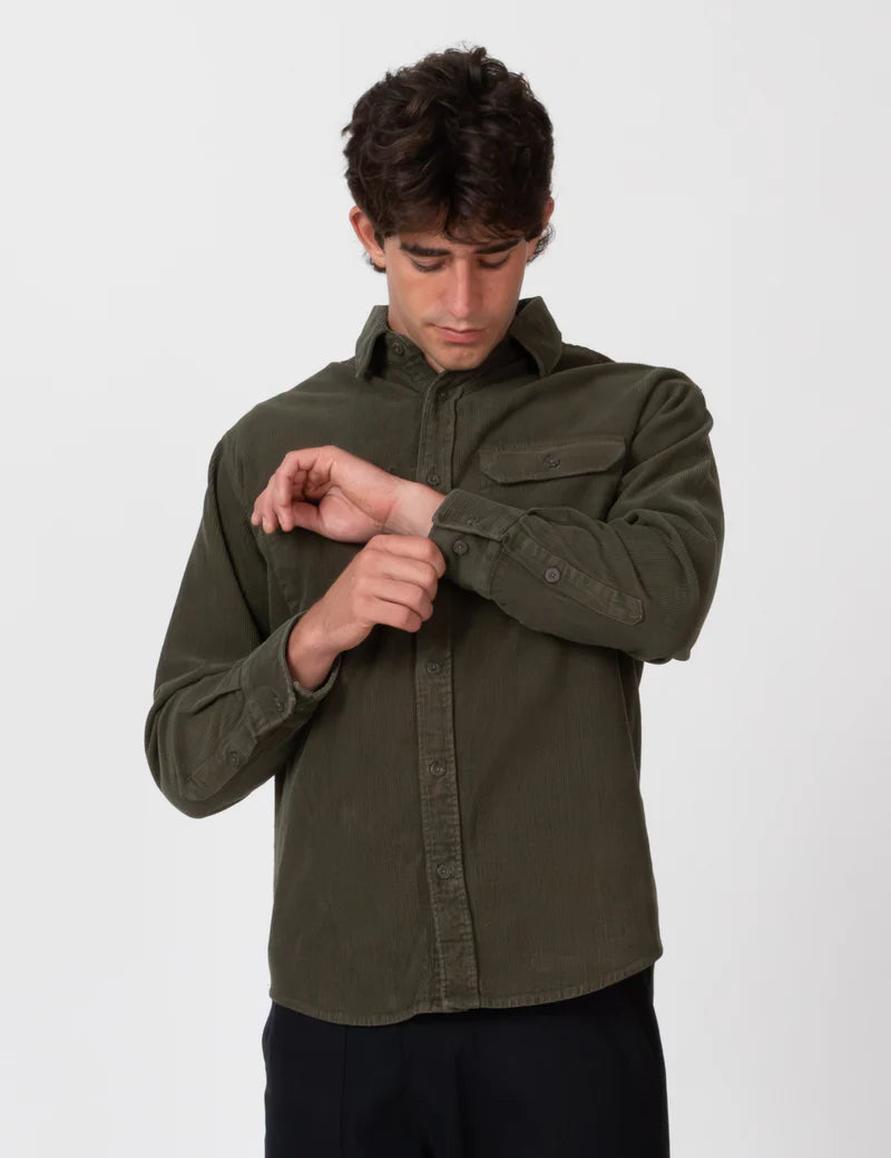 Simple | Sawyer Cord Long Sleeve Shirt | Fade Army