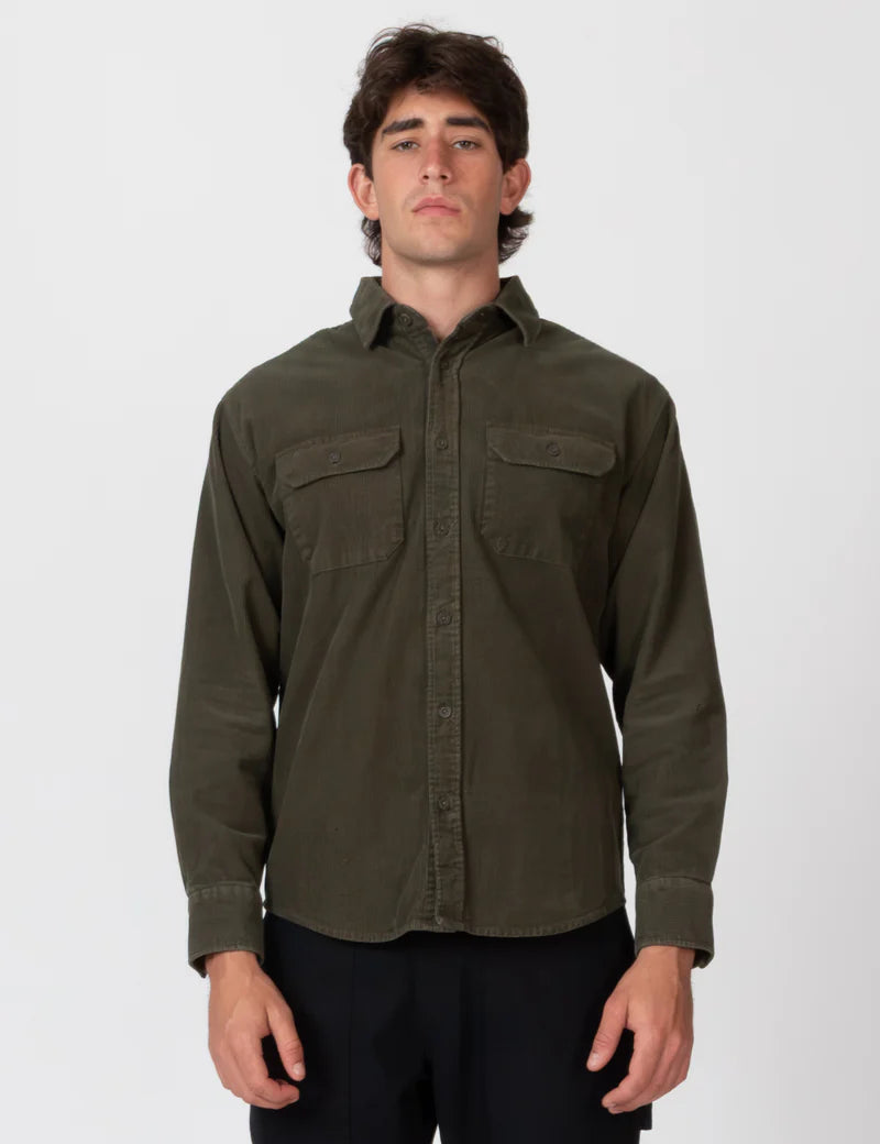 Simple | Sawyer Cord Long Sleeve Shirt | Fade Army