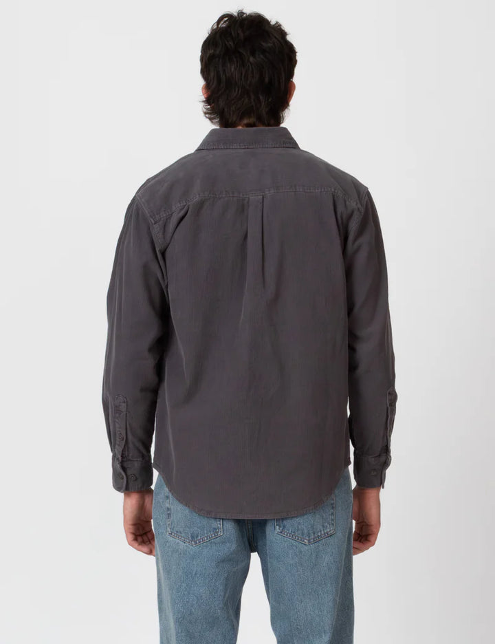Simple | Sawyer Cord Long Sleeve Shirt | Fade Charcoal