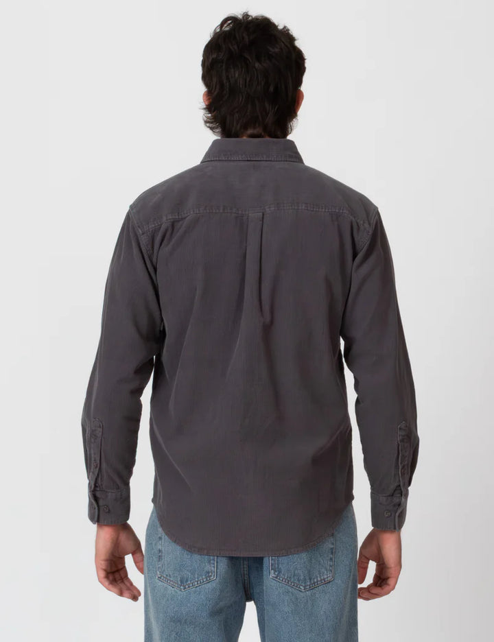 Simple | Sawyer Cord Long Sleeve Shirt | Fade Charcoal