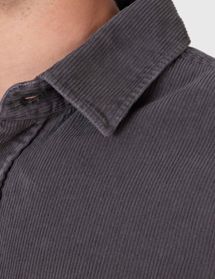 Simple | Sawyer Cord Long Sleeve Shirt | Fade Charcoal