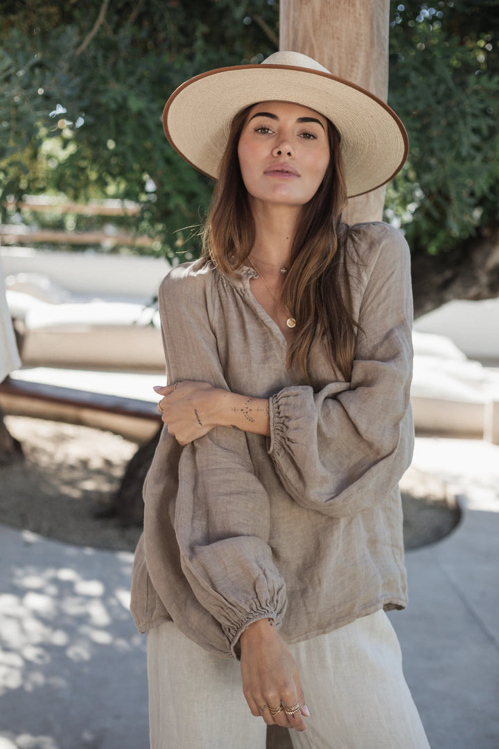 Bypias | Chessie Linen Blouse | Cashmere