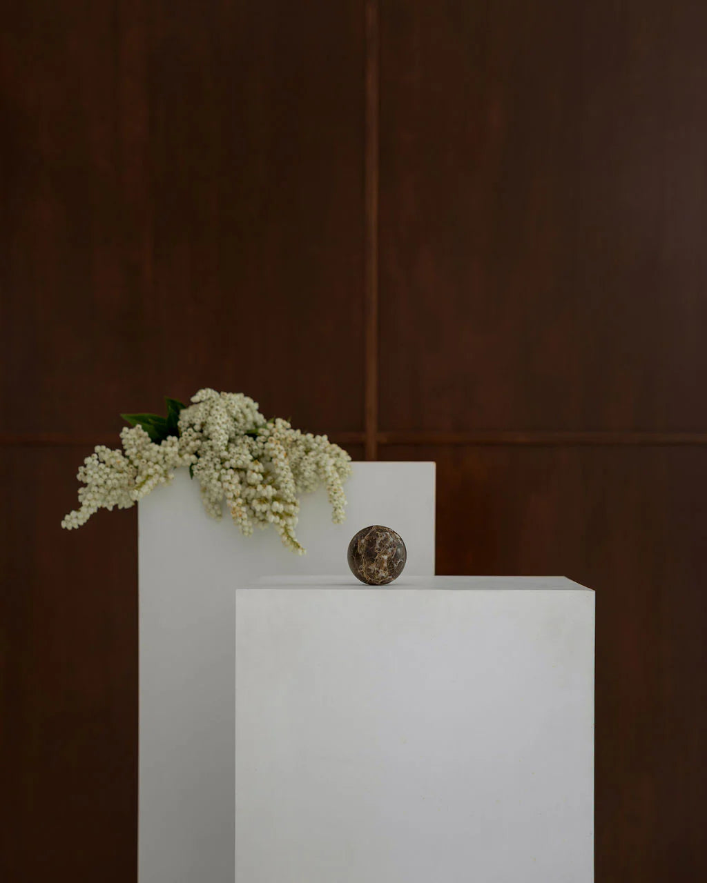 Sphere Marble Table Sculpture | Small | Brown Emperador | 7cm D