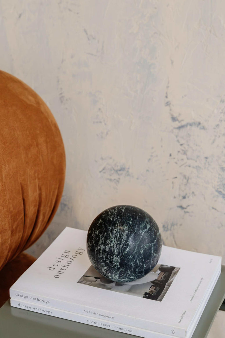 Sphere Marble Table Sculpture | Large | Verdi Green