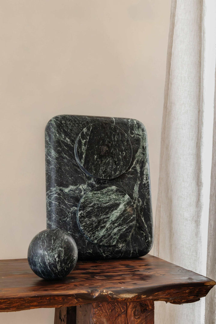 Sphere Marble Table Sculpture | Large | Verdi Green