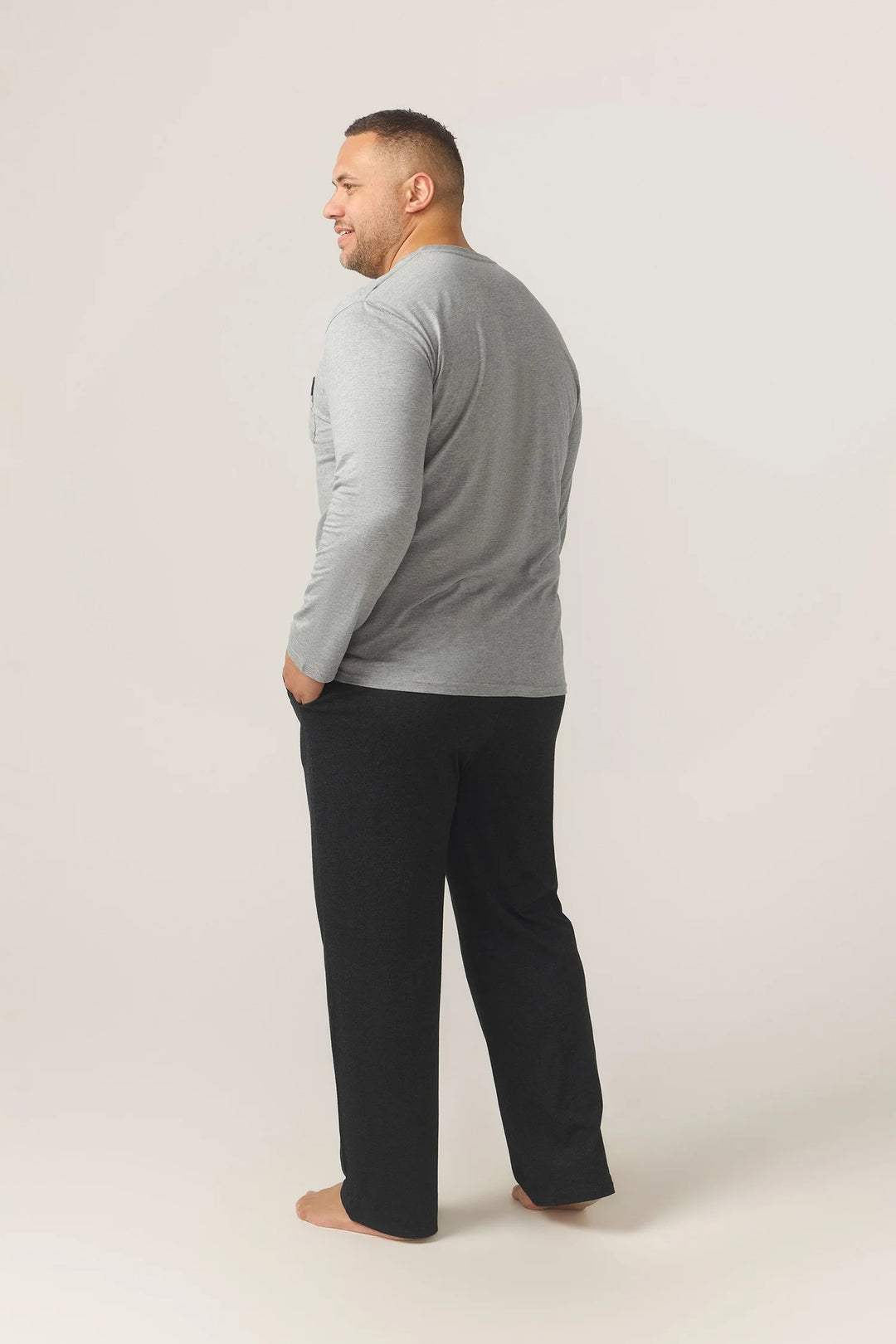 Contare | Bamboo/Cotton Jersey Long Sleeve Loungewear Set | Grey Charcoal