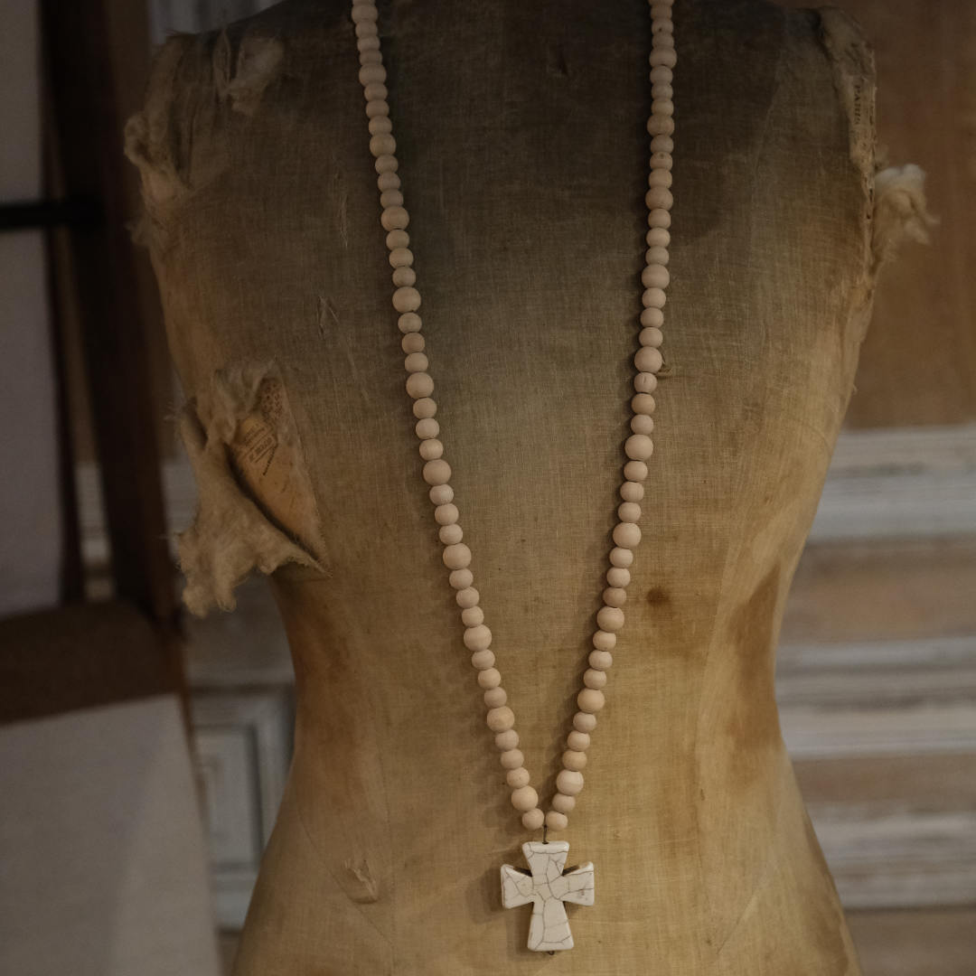 Maison Carree | French Bead Necklace Wood/Jasper