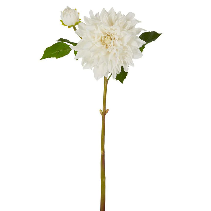 Faux Dahlia 'Real Touch' Stem | White | 76cm