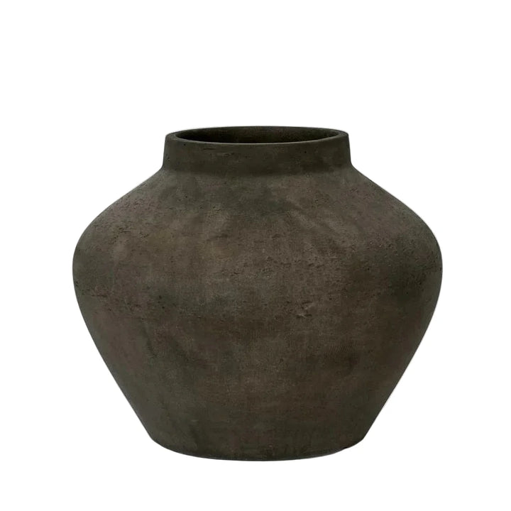 Classic Earthen Medium Brown Vase | 31 x 31 x 25.5cm