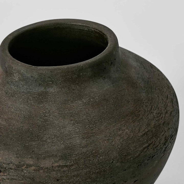 Classic Earthen Small Brown Vase | 23.5 x 23.5 x 19cm