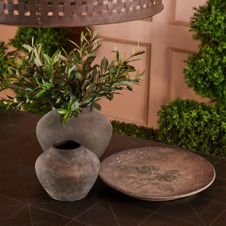 Classic Earthen Small Brown Vase | 23.5 x 23.5 x 19cm