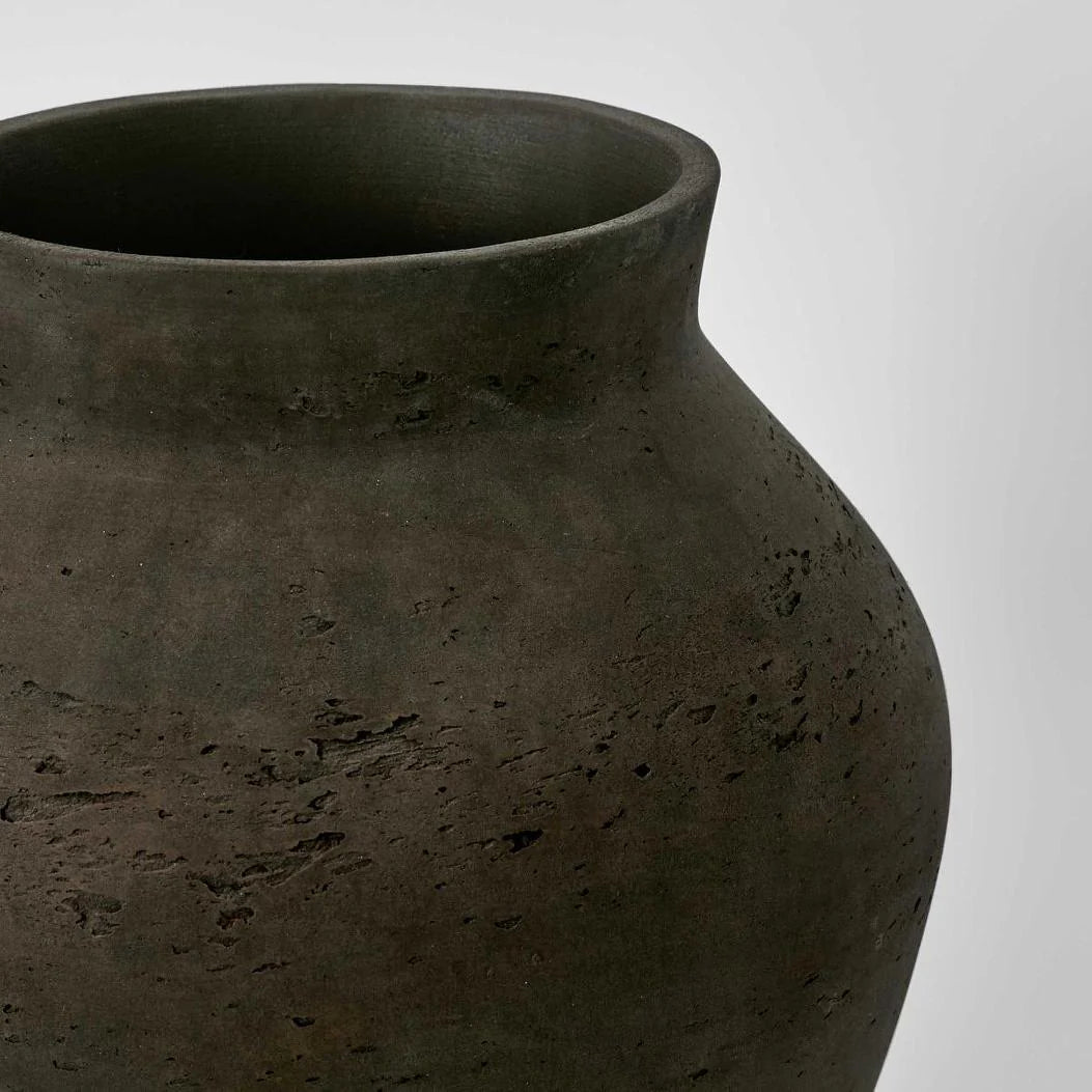 Classic Earthen Large Brown Vase | 32.5 x 32.5 x 40cm