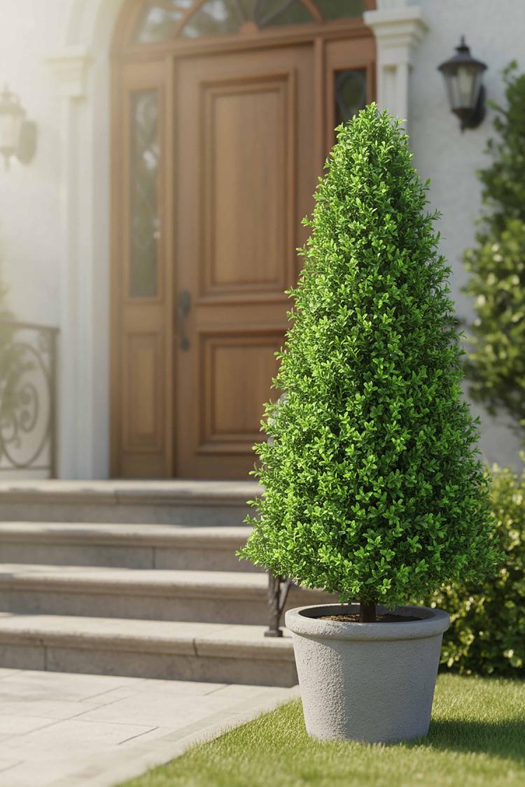 Faux Boxwood Pyramid Tree | 1.0m