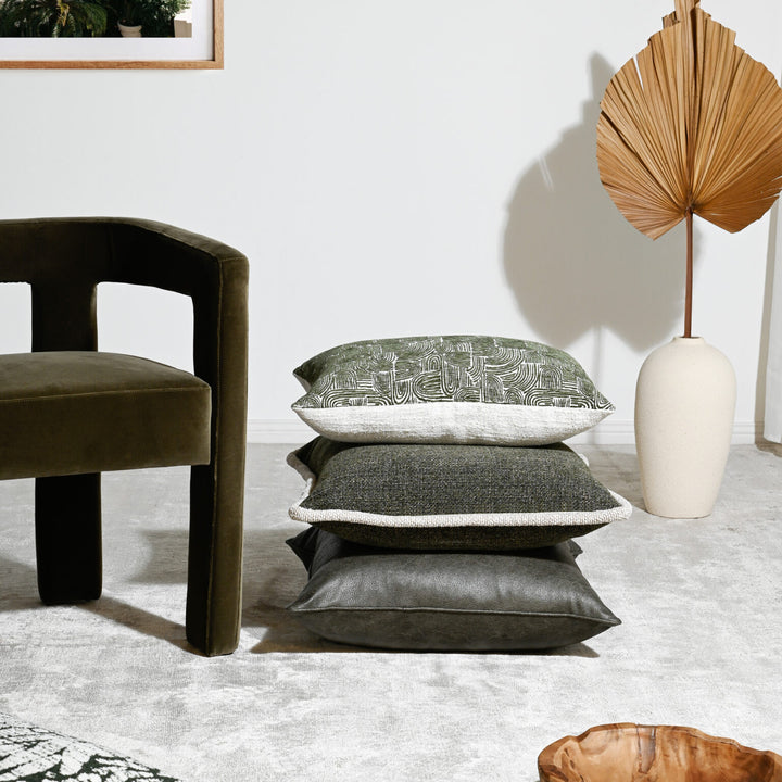 Green Palm Cushion & Insert | 57X57cm