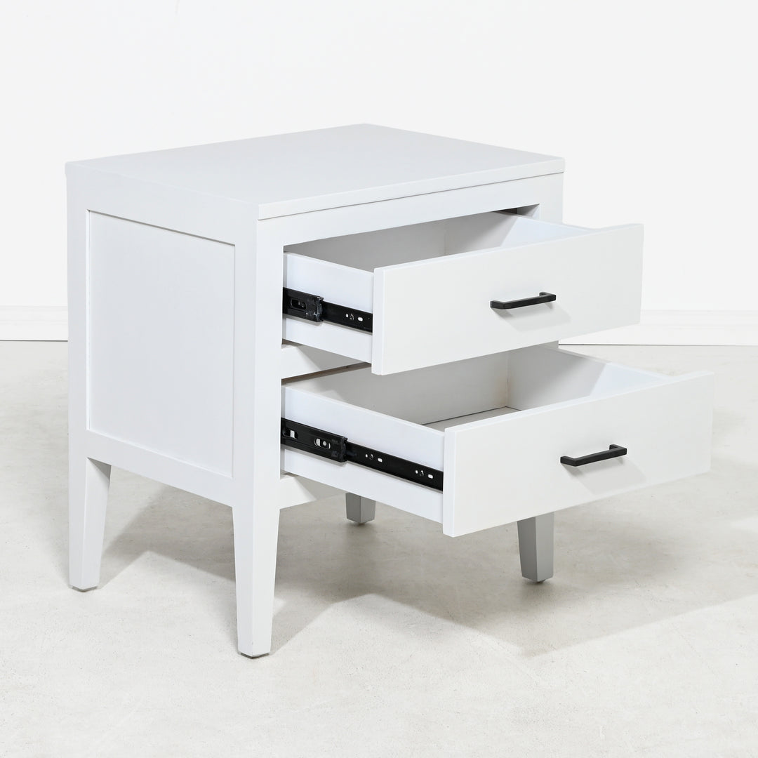 Turner Bedside Table | White |2 Drawers