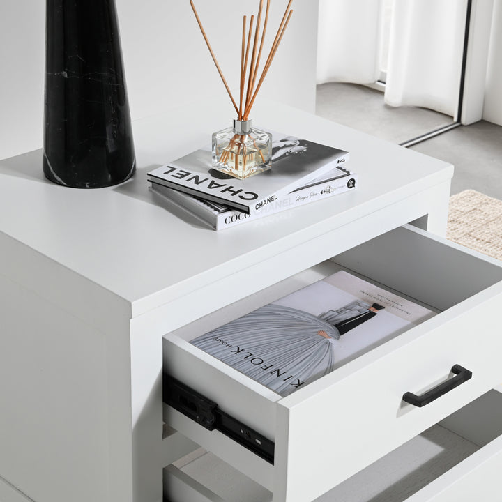 Turner Bedside Table | White |2 Drawers