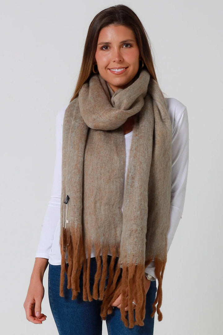 Two-Tone Fringe Scarf DN0152