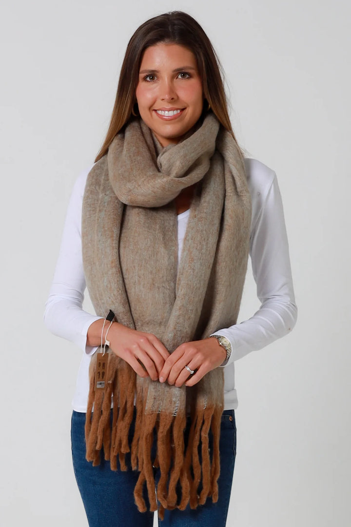 Two-Tone Fringe Scarf DN0152