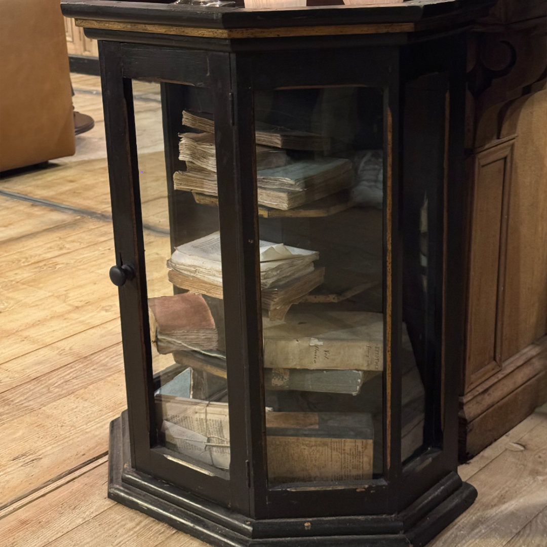Vintage Black Display Cabinet