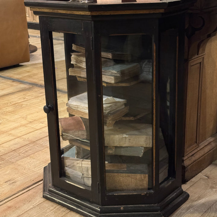 Vintage Black Display Cabinet