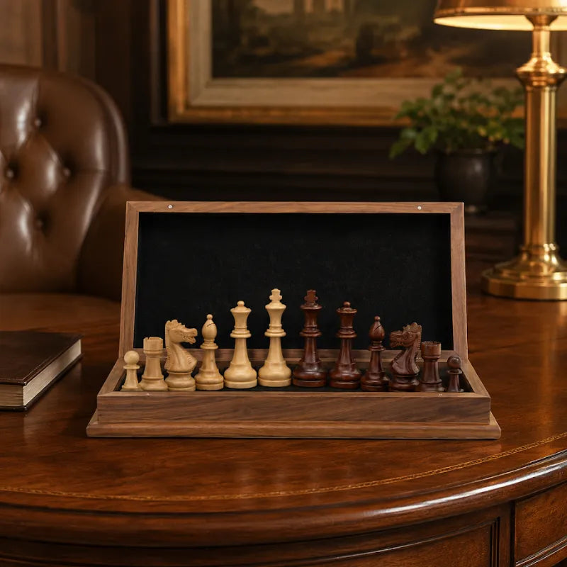 Dal Rossi Walnut Folding Chess Set | 44cm/18"